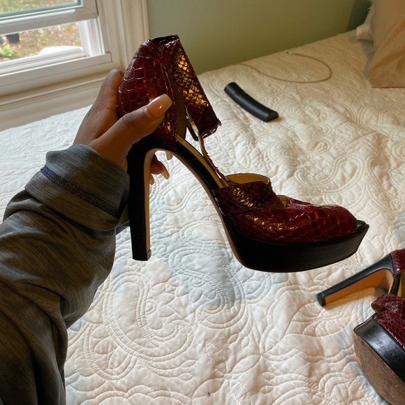 Alexandre Birman python red platform heels - Picture 5 of 6